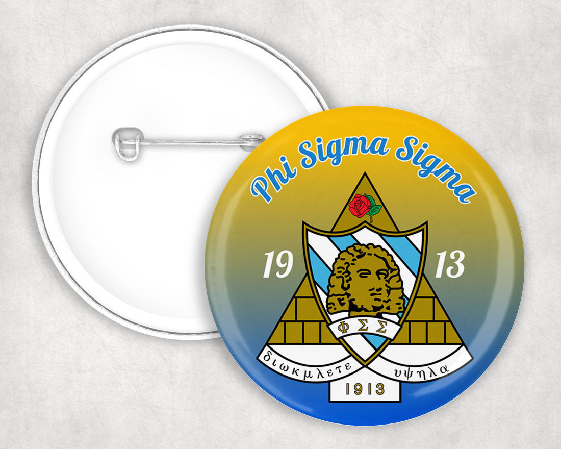 Phi Sigma Sigma Classic Crest Pin Buttons Phi Sigma Sigma Classic Crest Pin Buttons