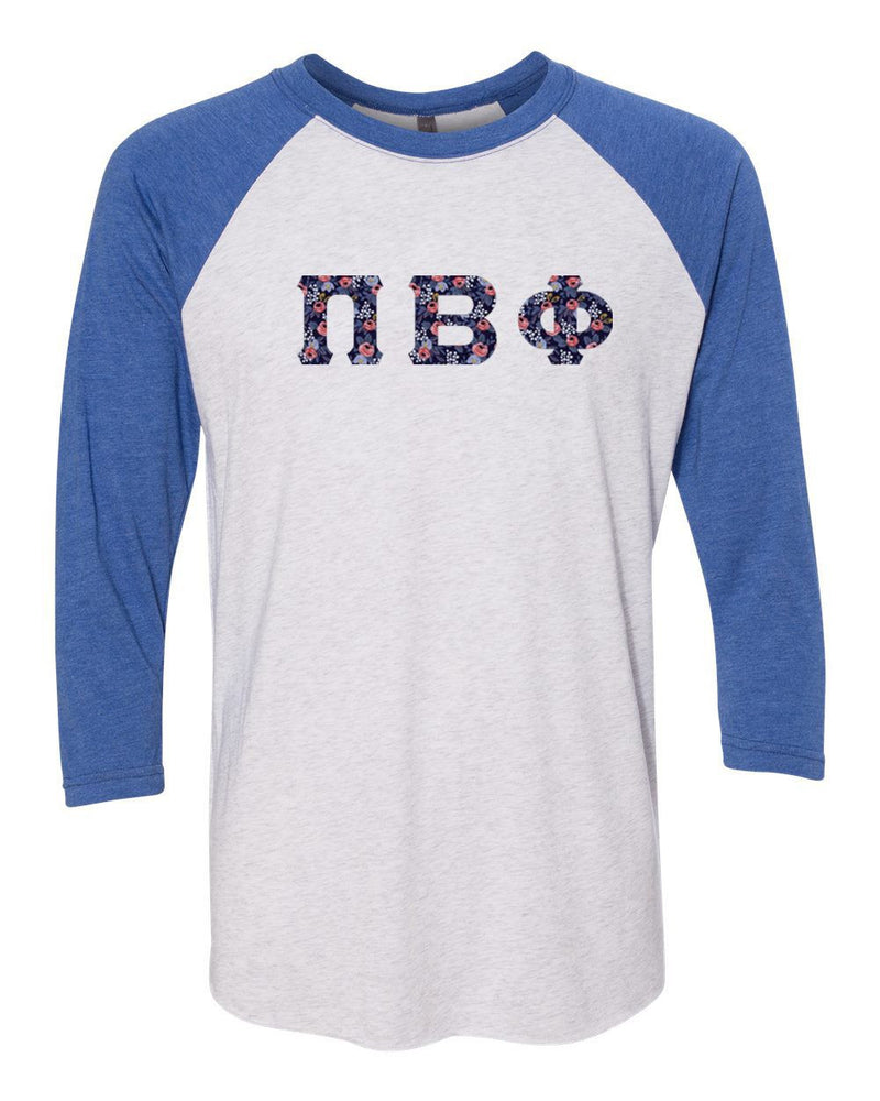 Pi Beta Phi Unisex Tri Blend Three Quarter Sleeve Baseball Raglan Tee Pi Beta Phi Unisex Tri-Blend Three-Quarter Sleeve Baseball Raglan Tee