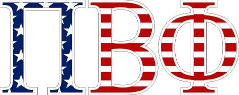 Pi Beta Phi Pi Beta Phi American Flag Greek Letter Sticker - 2.5