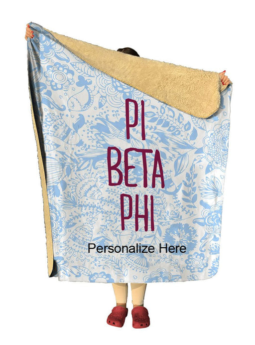 Pi Beta Phi Pi Beta Phi Floral Sherpa Lap Blanket