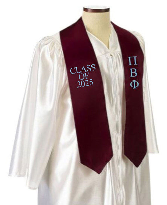 Pi Beta Phi Embroidered Graduation Sash Stole Pi Beta Phi Embroidered Graduation Sash Stole