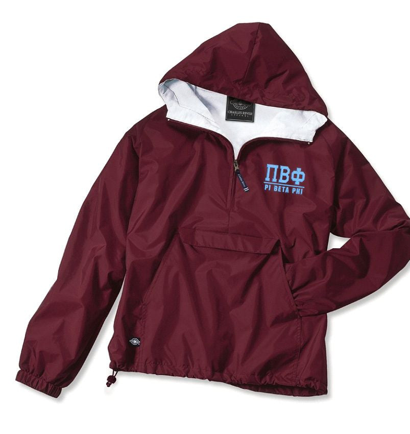 Pi Beta Phi Greek Letter Anoraks Pi Beta Phi Greek Letter Windbreaker Pullovers