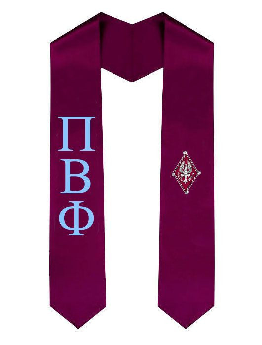 Pi Beta Phi Greek Lettered Graduation Sash Stole With Crest Pi Beta Phi Greek Lettered Graduation Sash Stole With Crest