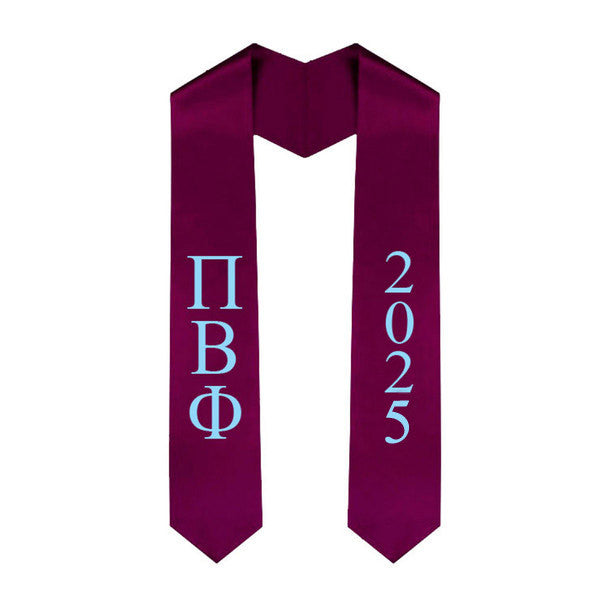Pi Beta Phi Greek Lettered Graduation Sash Stole With Year Best Value Pi Beta Phi Greek Lettered Graduation Sash Stole With Year - Best Value