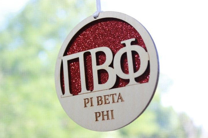 Pi Beta Phi Laser Carved Greek Letter Ornament 3" Round Pi Beta Phi Laser Carved Greek Letter Ornament - 3