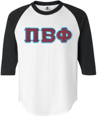 Discount Pi Beta Phi Lettered Raglan Shirt DISCOUNT-Pi Beta Phi Lettered Raglan Shirt