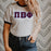 Discount Pi Beta Phi Lettered Ringer Shirt DISCOUNT-Pi Beta Phi Lettered Ringer Shirt