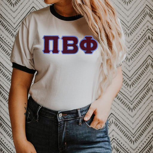 Pi Beta Phi DISCOUNT-Pi Beta Phi Lettered Ringer Shirt