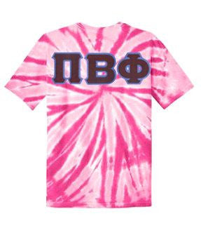 Discount Pi Beta Phi Lettered Tie Dye T Shirts For Only $30! DISCOUNT-Pi Beta Phi Lettered Tie-Dye t-shirts