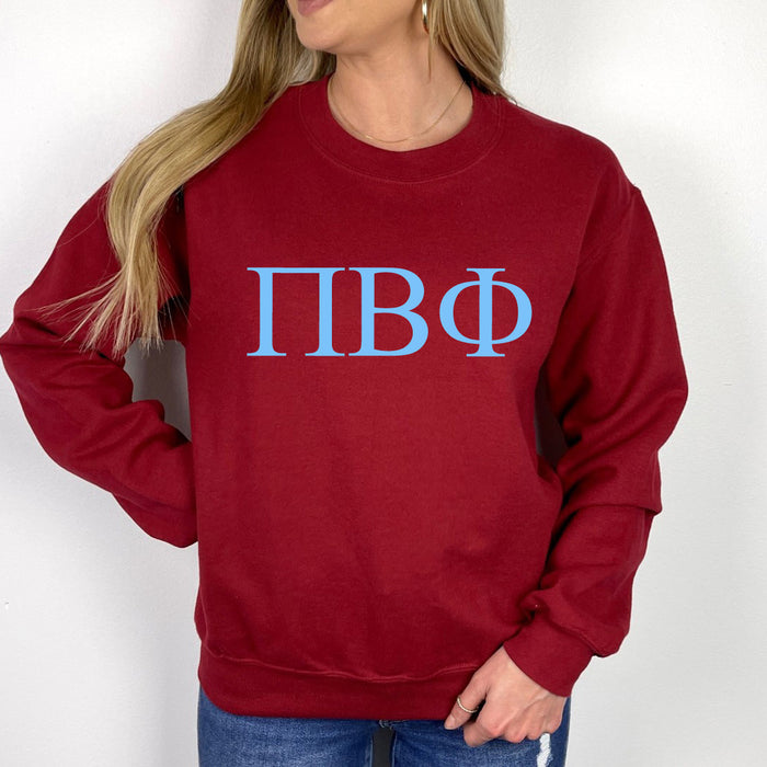 Pi Beta Phi Lettered World Famous Greek Crewneck Pi Beta Phi Lettered World Famous Greek Crewneck