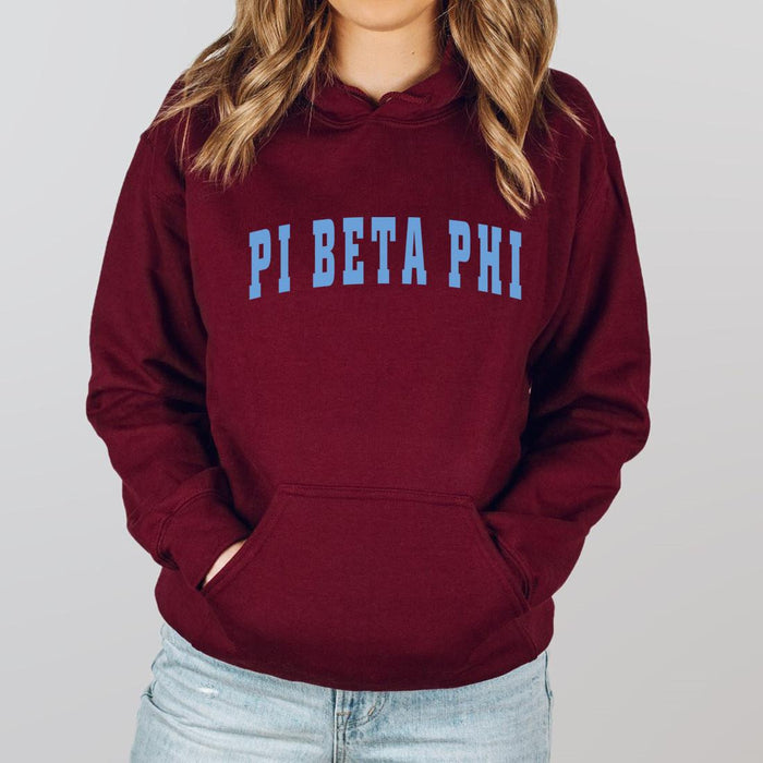 Pi Beta Phi Letterman Hooded Sweatshirts Pi Beta Phi Letterman Hooded Sweatshirts