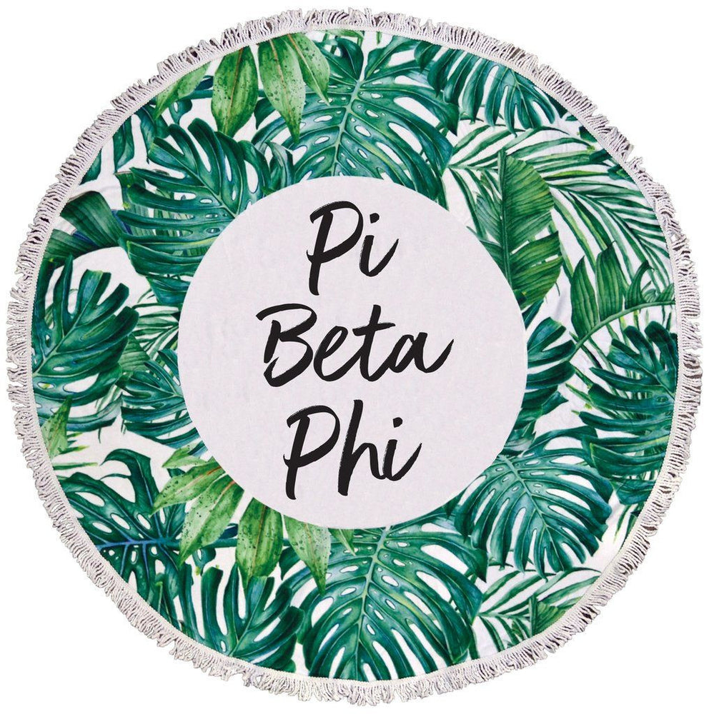 Pi Beta Phi Palm Leaf Fringe Towel Blanket Pi Beta Phi Palm Leaf Fringe Towel Blanket