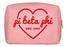 Pi Beta Phi Pink With Red Heart Makeup Bag Pi Beta Phi Pink with Red Heart Makeup Bag
