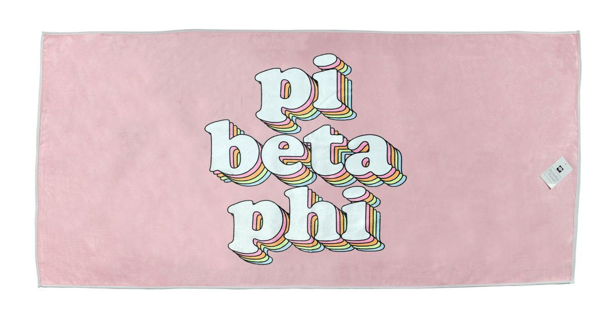 Pi Beta Phi Plush Retro Beach Towel Pi Beta Phi Plush Retro Beach Towel