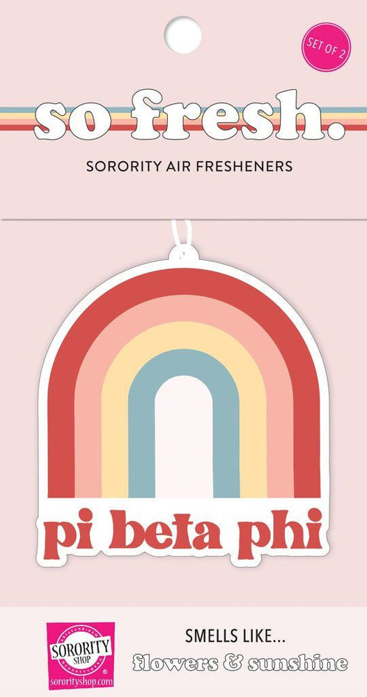 Pi Beta Phi Rainbow Retro Air Freshener Flowers & Sunshine Scent Pi Beta Phi Rainbow Retro Air Freshener - Flowers & Sunshine Scent