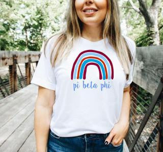Printify Pi Beta Phi Rainbow Tees Pi Beta Phi Rainbow Tees