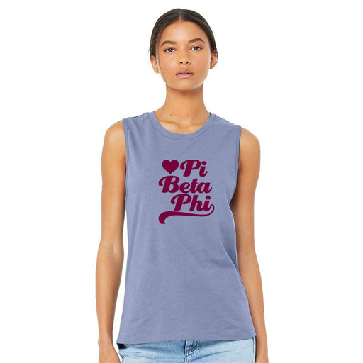 Pi Beta Phi Pi Beta Phi Tail Heart Bella + Canvas Muscle Tank
