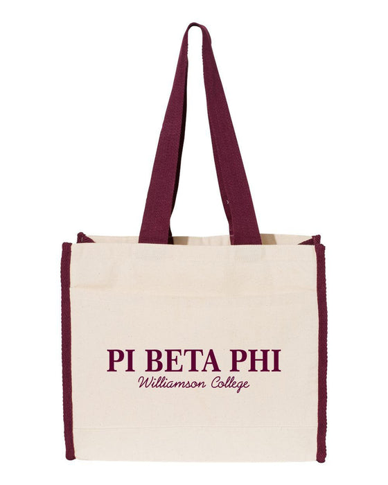 Pi Beta Phi Tote With Contrast Color Handles Pi Beta Phi Tote with Contrast-Color Handles