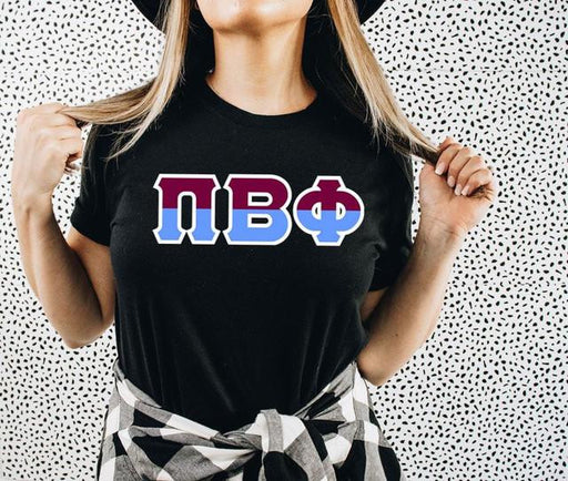 Pi Beta Phi Pi Beta Phi Two Toned Greek Lettered T-shirts