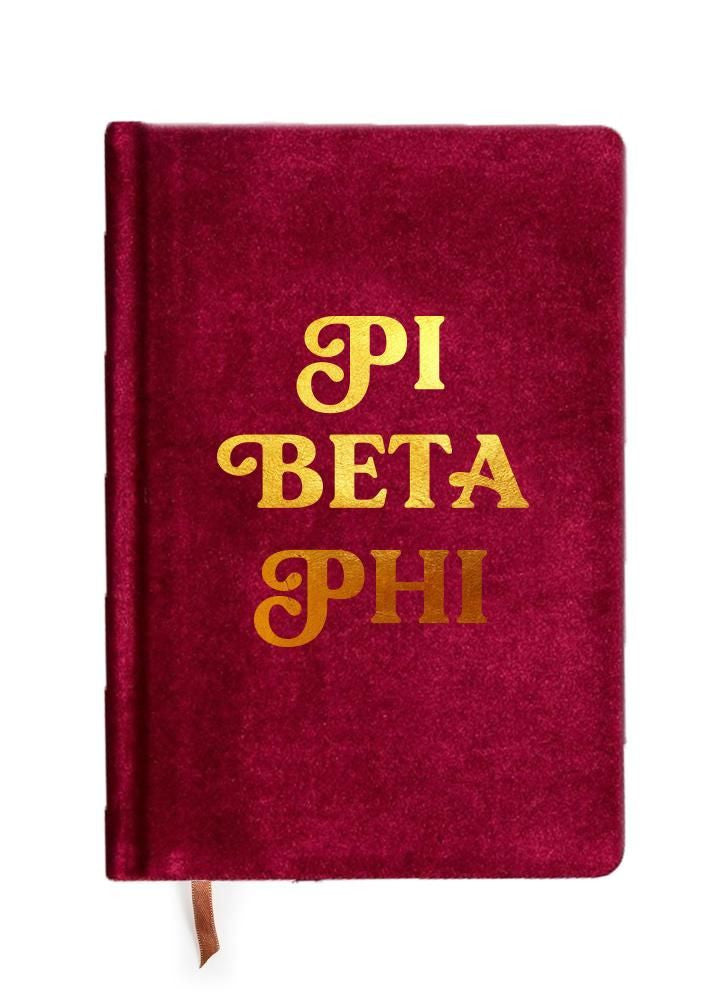 Pi Beta Phi Velvet Notebook Pi Beta Phi Velvet Notebook