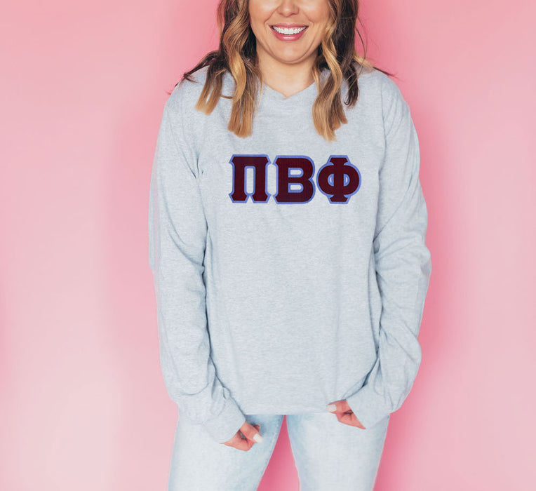 Discount Pi Beta Phi Lettered Long Sleeve Tee DISCOUNT Pi Beta Phi Lettered Long Sleeve Tee