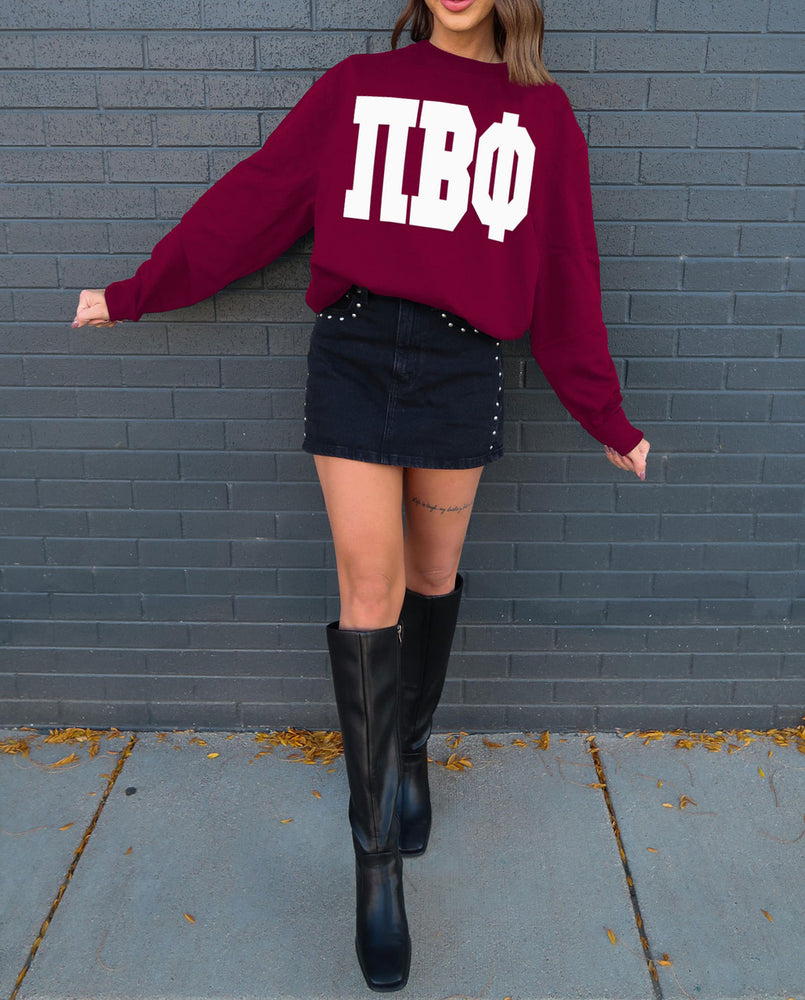 Pi Beta Phi Giant Greek Letter Crewneck Pi Beta Phi Giant Greek Letter Crewneck