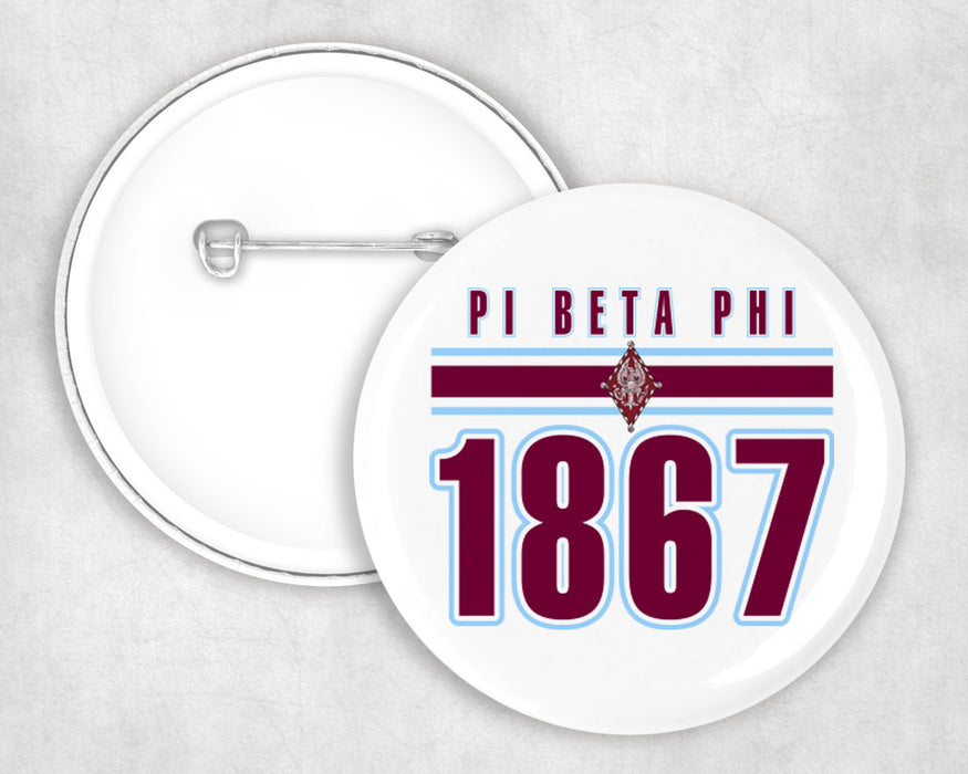 Pi Beta Phi Stripe Est Pin Buttons Pi Beta Phi Stripe Established Pin Buttons