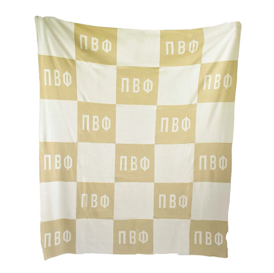 Pi Beta Phi Acrylic Checkerboard Beige Throw Blankets Pi Beta Phi Acrylic Checkerboard Beige Throw Blankets