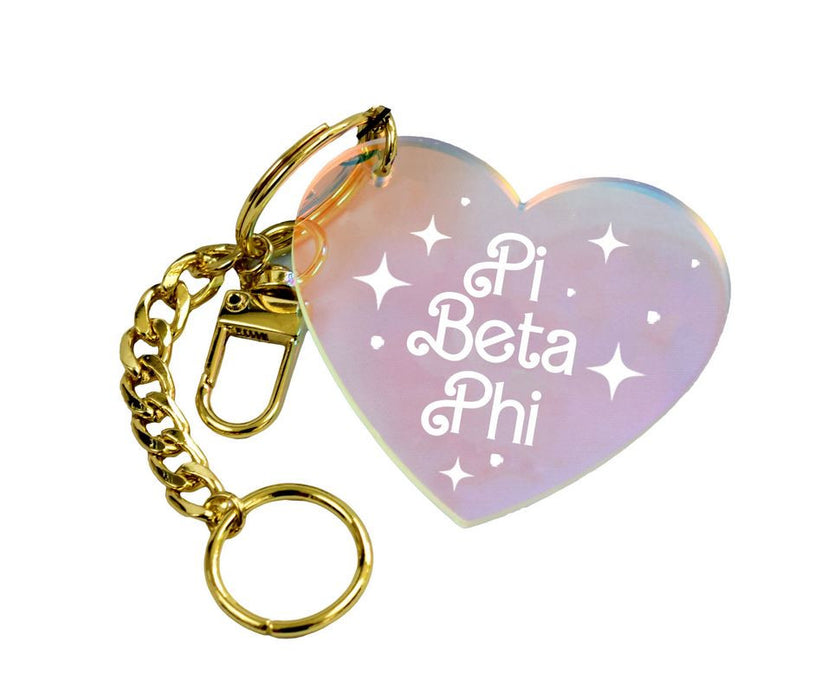 Pi Beta Phi Iridescent Heart Keychain Pi Beta Phi Iridescent Heart Keychain