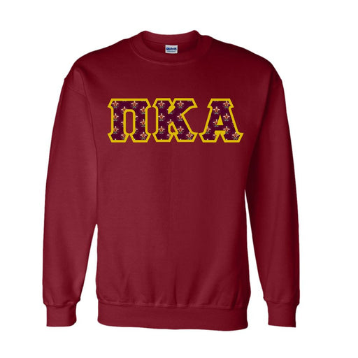 Pi Kappa Alpha Pi Kappa Alpha Fraternity Crest - Shield Twill Letter Crewneck Sweatshirt