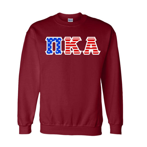Pi Kappa Alpha DISCOUNT-Pi Kappa Alpha Greek Letter American Flag Crewneck