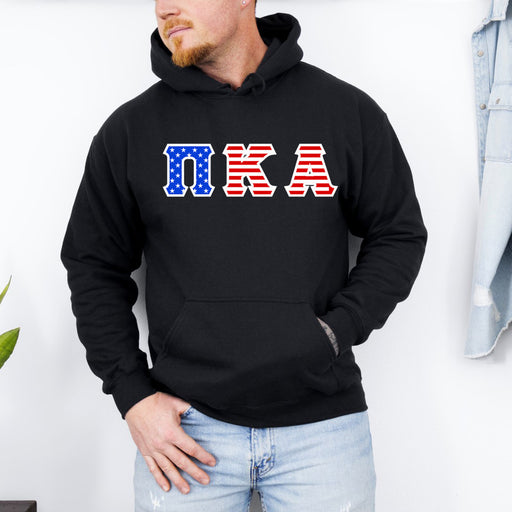 Pi Kappa Alpha DISCOUNT-Pi Kappa Alpha Greek Letter American Flag Hoodie