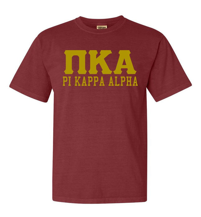 Pi Kappa Alpha Greek Custom Comfort Colors Heavyweight T Shirt Pi Kappa Alpha Greek Custom Comfort Colors Heavyweight T-Shirt