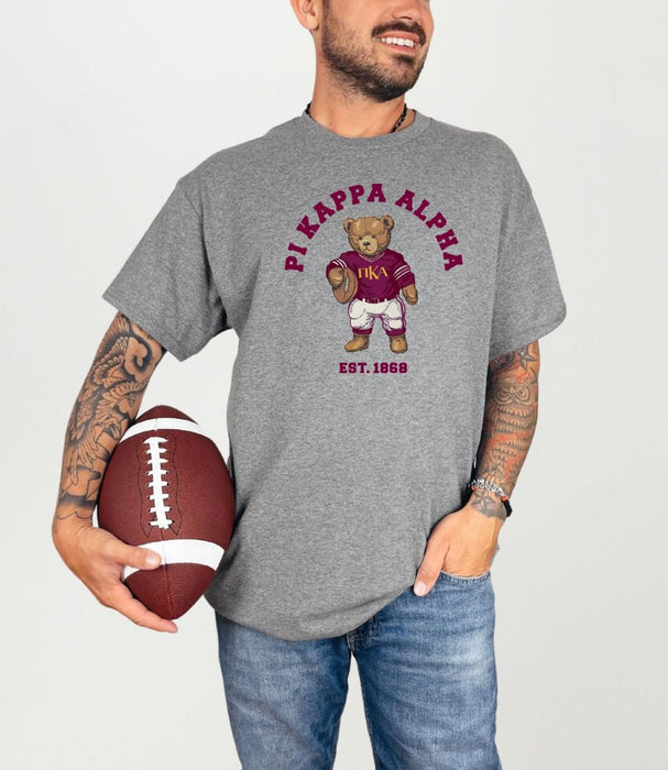 Pi Kappa Alpha Teddy Bear Football T Shirt Pi Kappa Alpha Teddy Bear Football T-Shirt