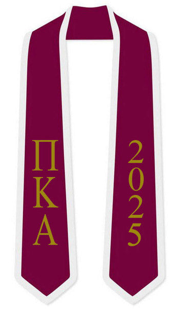 Discount Pi Kappa Alpha Greek 2 Tone Lettered Graduation Sash Stole W/ Year DISCOUNT-Pi Kappa Alpha Greek 2 Tone Lettered Graduation Sash Stole w/ Year