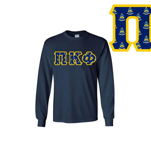 Pi Kappa Phi Pi Kappa Phi Fraternity Crest - Shield Twill Letter Longsleeve Tee
