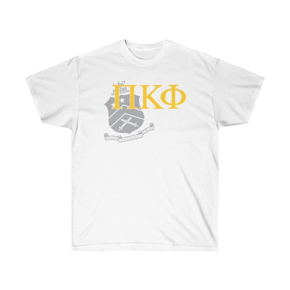 Printify Pi Kappa Phi Greek Crest Cotton Tee Pi Kappa Phi Greek Crest Cotton Tee