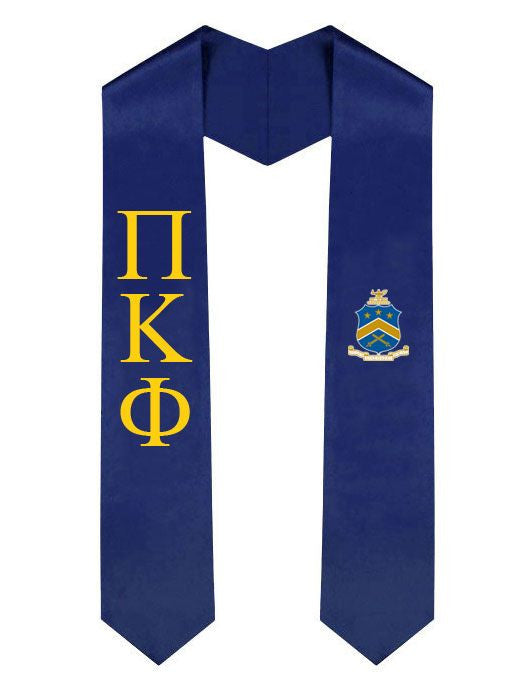 Pi Kappa Phi Greek Lettered Graduation Sash Stole With Crest Pi Kappa Phi Greek Lettered Graduation Sash Stole With Crest