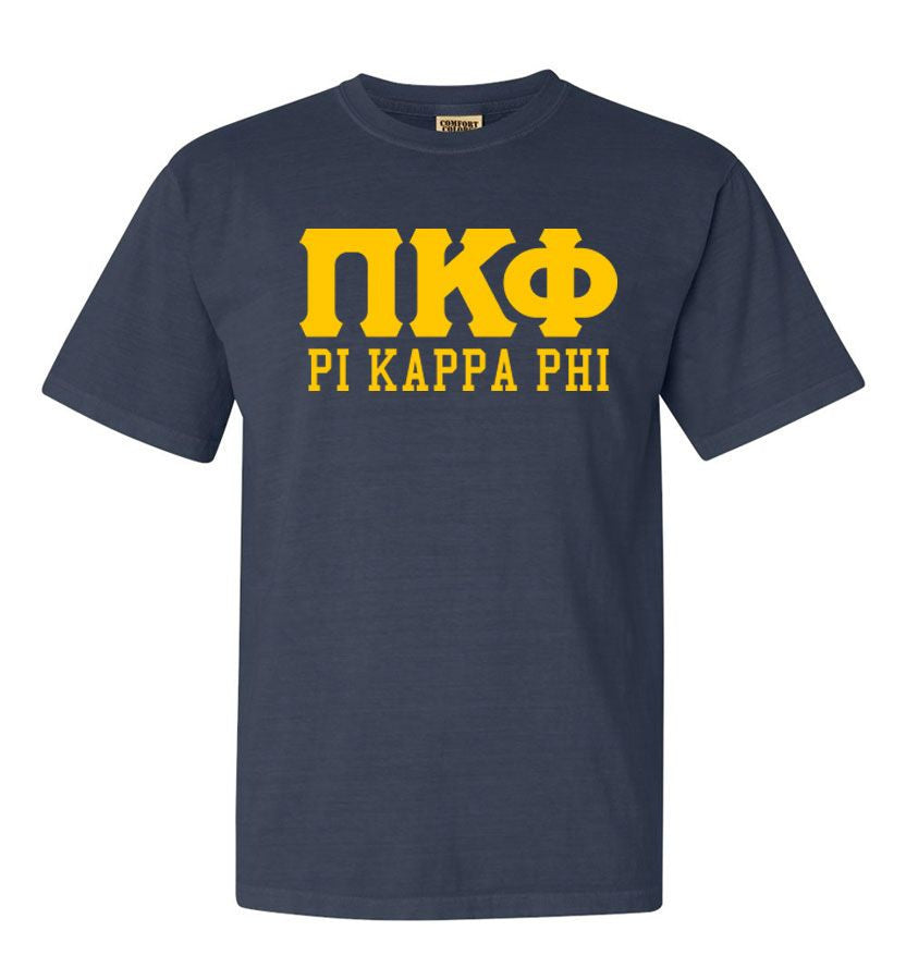 Pi Kappa Phi Greek Custom Comfort Colors Heavyweight T Shirt Pi Kappa Phi Greek Custom Comfort Colors Heavyweight T-Shirt