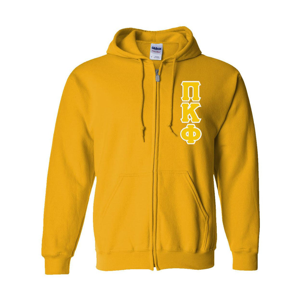 Pi Kappa Phi Heavy Full Zip Hoodie 3" Letters Pi Kappa Phi Heavy Full Zip Hoodie - 3