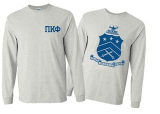 Printify Pi Kappa Phi World Famous Crest Long Sleeve T Shirt Pi Kappa Phi World Famous Crest Long Sleeve T-Shirt