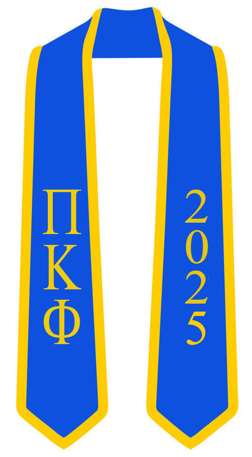 Pi Kappa Phi DISCOUNT-Pi Kappa Phi Greek 2 Tone Lettered Graduation Sash Stole w/ Year