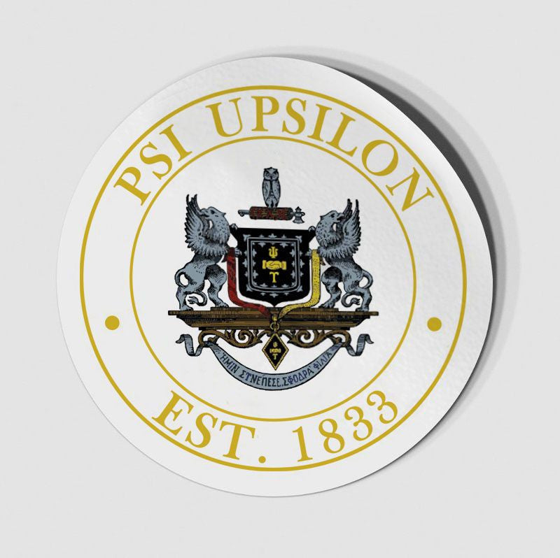 Psi Upsilon Circle Crest Shield Decal Psi Upsilon Circle Crest - Shield Decal
