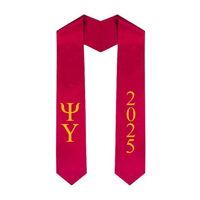 Psi Upsilon Greek Lettered Graduation Sash Stole With Year Best Value Psi Upsilon Greek Lettered Graduation Sash Stole With Year - Best Value