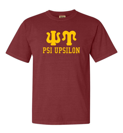 Psi Upsilon Greek Custom Comfort Colors Heavyweight T-Shirt