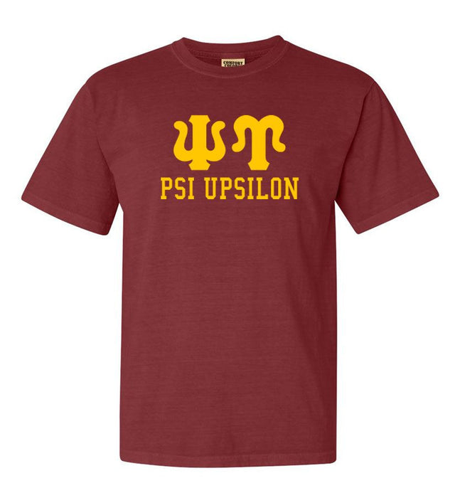 Psi Upsilon Greek Custom Comfort Colors Heavyweight T Shirt Psi Upsilon Greek Custom Comfort Colors Heavyweight T-Shirt