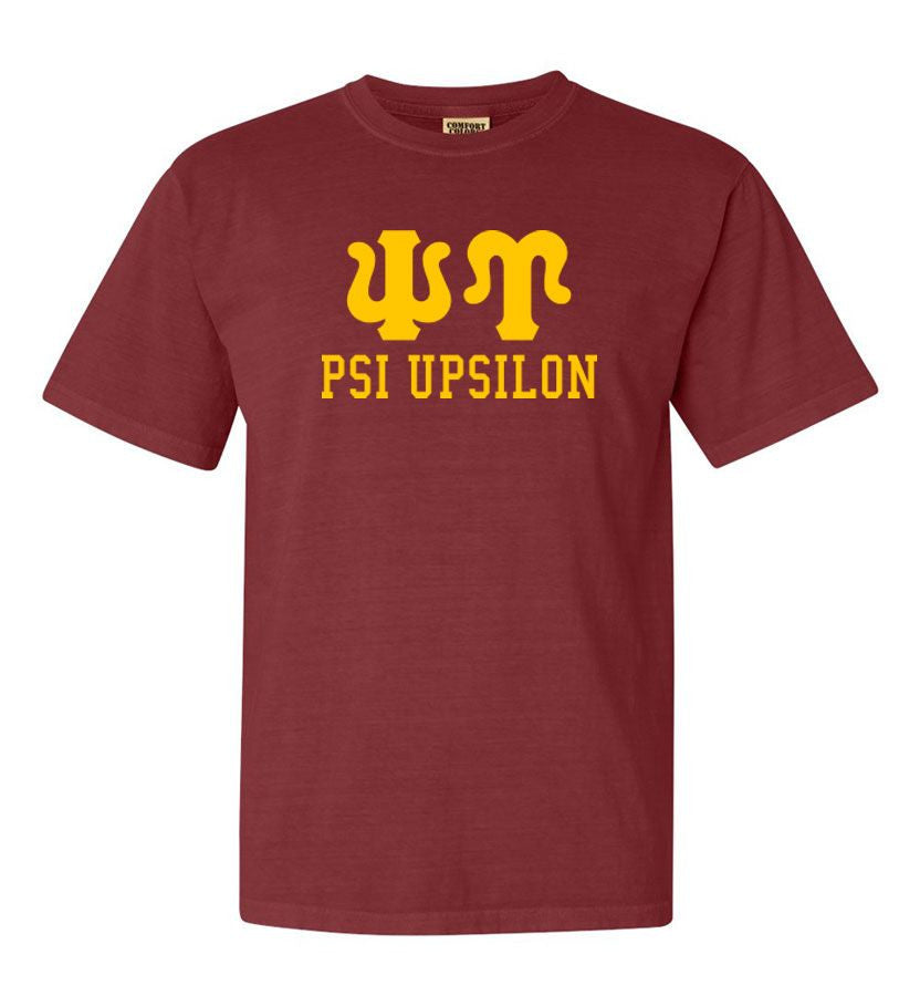 Psi Upsilon Greek Custom Comfort Colors Heavyweight T Shirt Psi Upsilon Greek Custom Comfort Colors Heavyweight T-Shirt