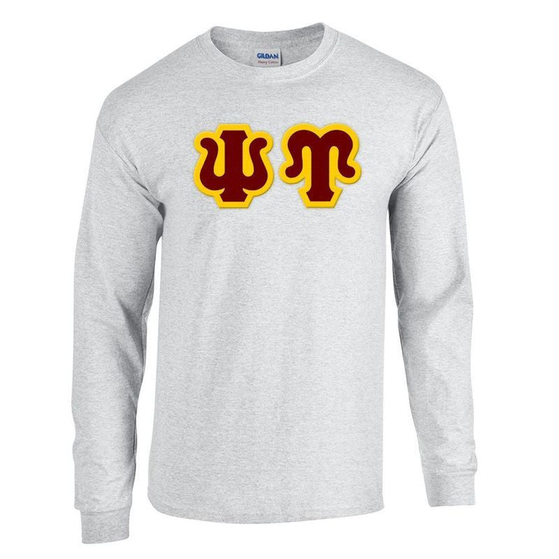 Psi Upsilon Lettered Long Sleeve Shirt Psi Upsilon Lettered Long Sleeve Shirt