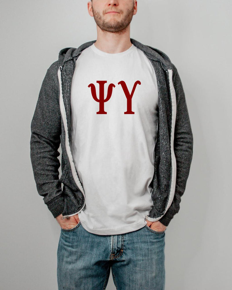 Printify Psi Upsilon Lettered Tee $24.95 PSI UPSILON LETTERED TEE - $24.95