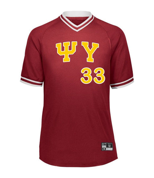 Psi Upsilon Retro V-Neck Baseball Jersey